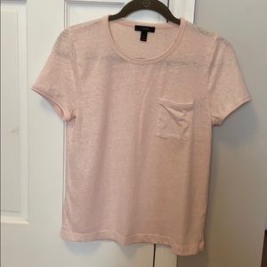 Jcrew heather light pink one pocket tee